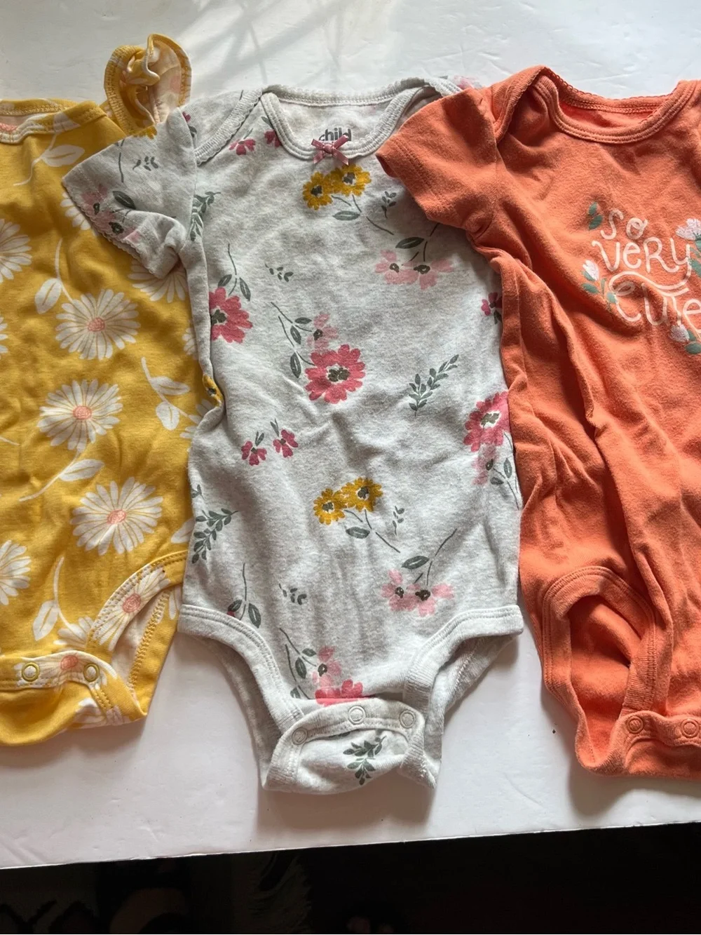 Carter Bodysuit Lot Of 7 Toddler Baby Girl One Piece 9 M 12-18 M Short Sleeve